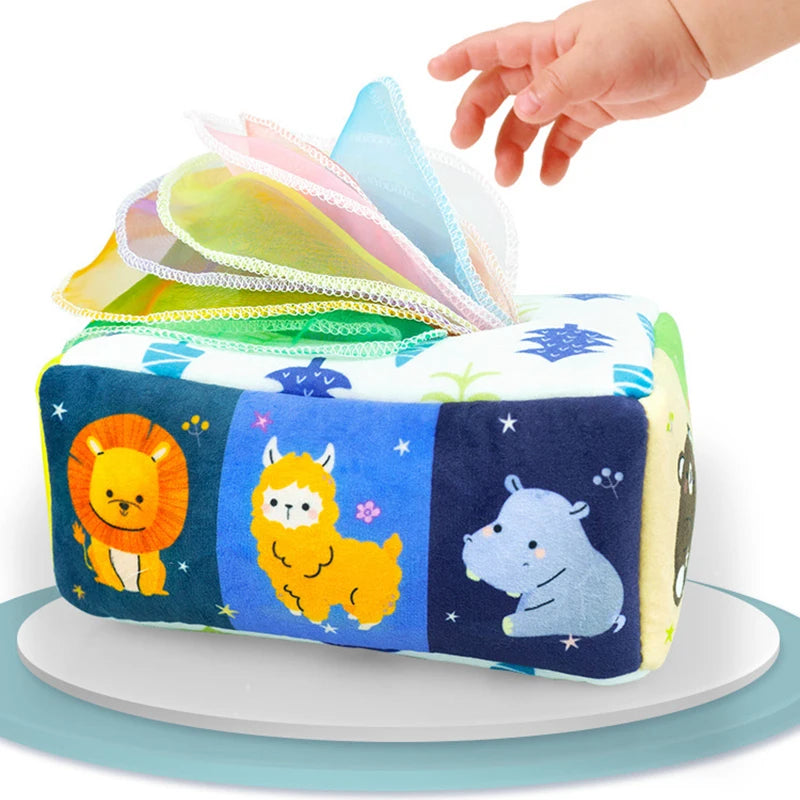 Montessori Toys Magic Tissue Box Baby Educational Learning Activity Sensory Toy for Kids Finger Exercise Busy Board Baby Game