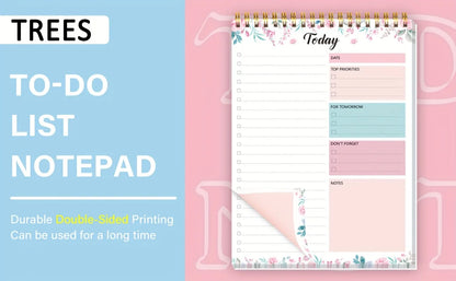 52 sheets To Do List Notepad Undated Daily Planner with Hourly Schedule for Task Management Notebook for Work