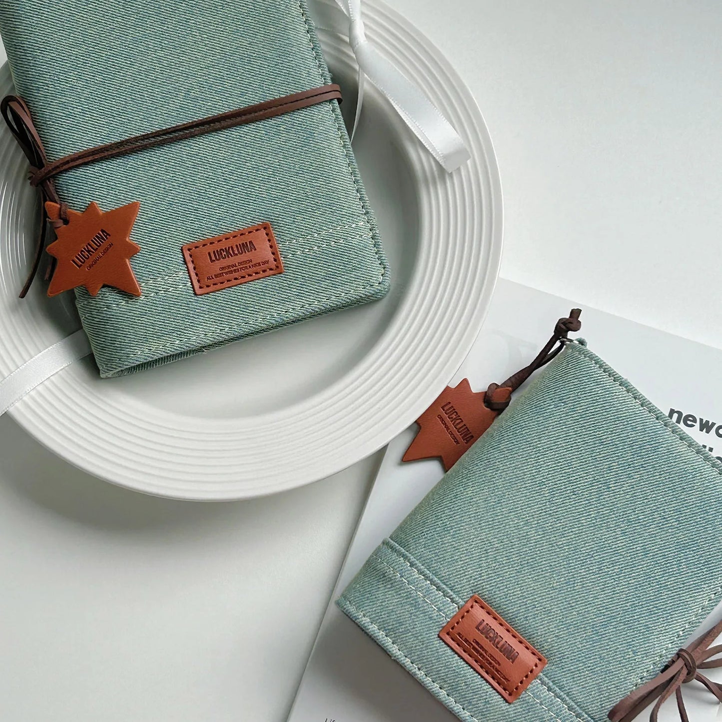 M5 A8 A7 Green Jean Fabric Loose Leaf Binder Journal Notebook Diary Cover Ring Planners Organizer Easy Carrying Agenda