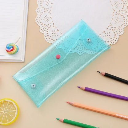 Transparent Laser Cosmetic Bag Makeup Case TPU Pencil Bag Pouch Cute Glitter Pencil Laser Pen Case School Bags for Girl Portable