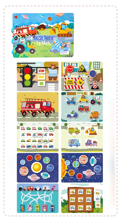 Montessori Baby Busy Book My First Quiet Book Paste Early Learning Education Toy Children Matching Game Toys for Kids 1 2 3 Year