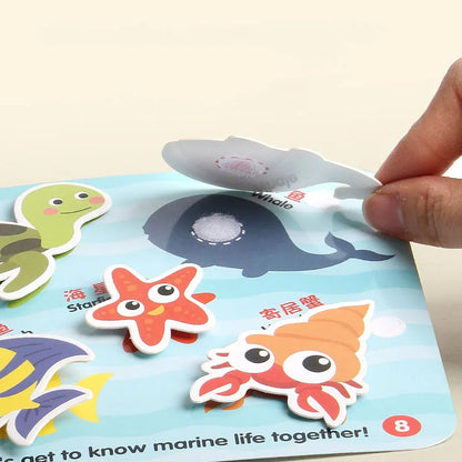 Montessori Baby Busy Book My First Quiet Book Paste Early Learning Education Toy Children Matching Game Toys for Kids 1 2 3 Year