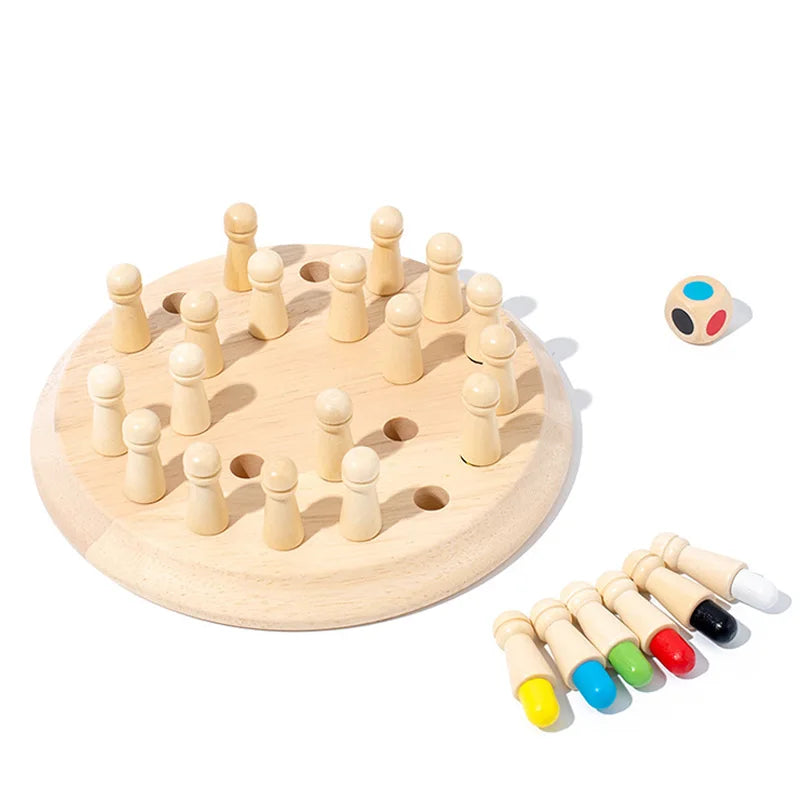 Wooden Chessboard Color Memory Chess Game Memory Concentration Training Wooden CHILDREN'S Early Education Educational Toys
