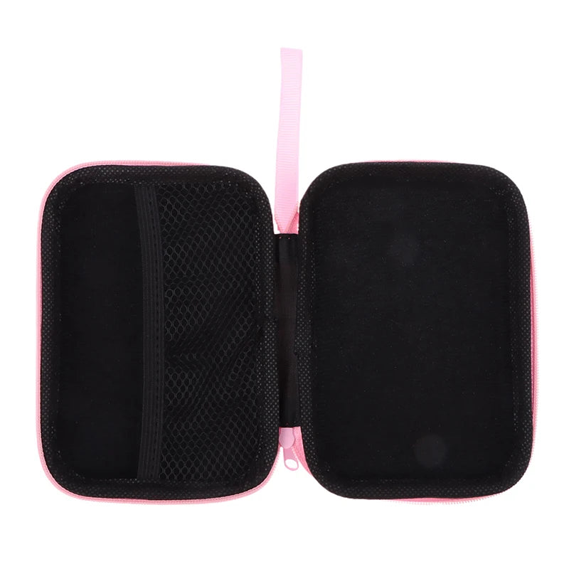 Cute Cartoon Heart Butterfly Pattern Headphone Data Cable Storage Bag Charger Power Bank Rectangular Box Zipper Bag Pocket Pouch