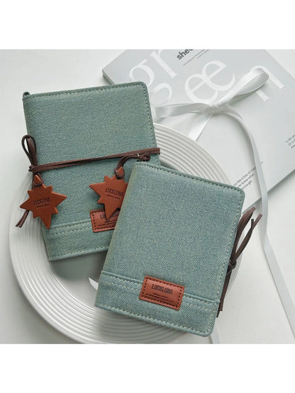 M5 A8 A7 Green Jean Fabric Loose Leaf Binder Journal Notebook Diary Cover Ring Planners Organizer Easy Carrying Agenda