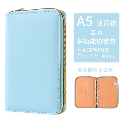 A5 Portable Zipper Notebook Cash Budget Envelope Wallet Envelopes Binder Note for Budgeting and Saving Money Only Cover