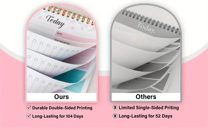 52 sheets To Do List Notepad Undated Daily Planner with Hourly Schedule for Task Management Notebook for Work