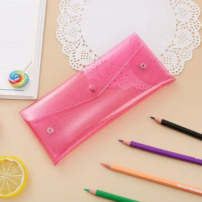 Transparent Laser Cosmetic Bag Makeup Case TPU Pencil Bag Pouch Cute Glitter Pencil Laser Pen Case School Bags for Girl Portable