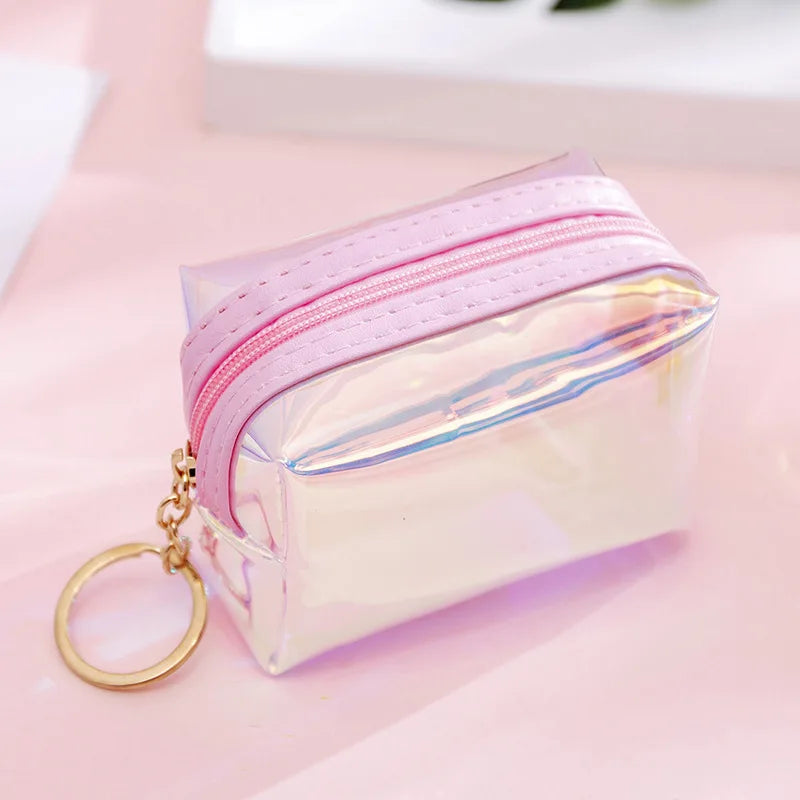 Transparent Women Coin Purse Zipper Cute Credit Card Holder Small Wallet Female Girl Lipstick Key Coin Storage Purses Pouch Bags