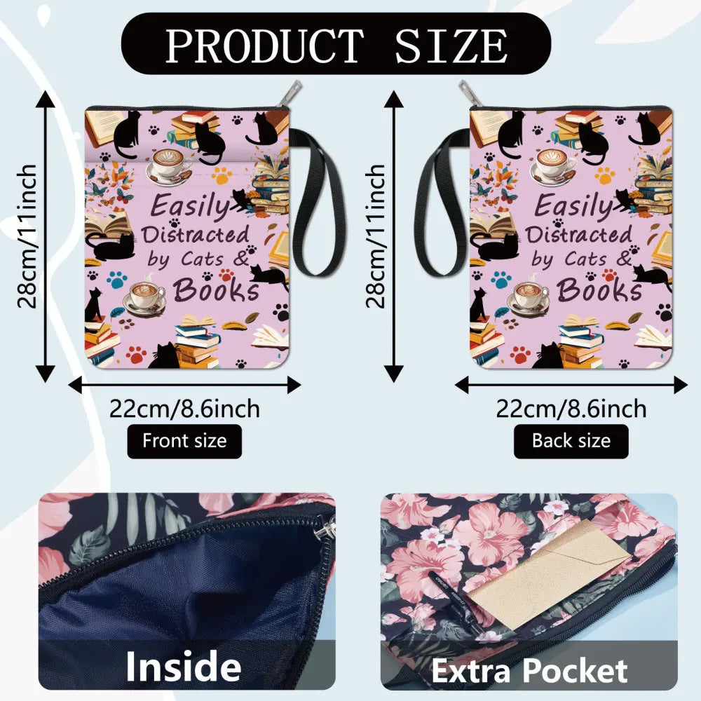 Flower Book Covers Butterfly Book Sleeve Book Protector for Paperbacks Washable Fabric Cloth Book Cover with Zipper and Extra
