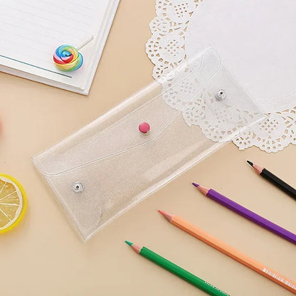 Transparent Laser Cosmetic Bag Makeup Case TPU Pencil Bag Pouch Cute Glitter Pencil Laser Pen Case School Bags for Girl Portable