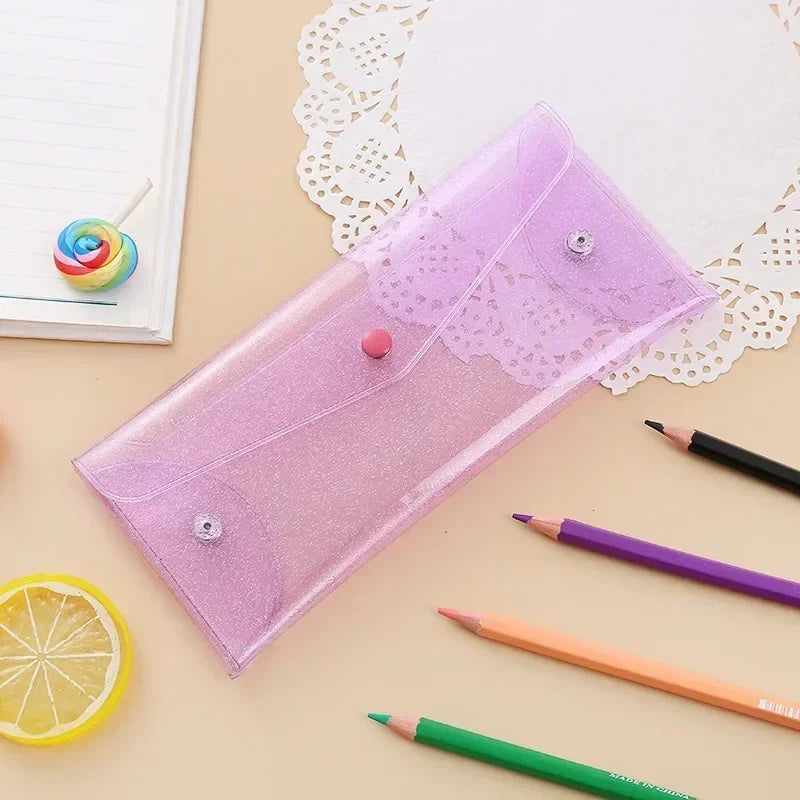Transparent Laser Cosmetic Bag Makeup Case TPU Pencil Bag Pouch Cute Glitter Pencil Laser Pen Case School Bags for Girl Portable