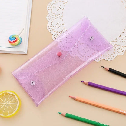 Transparent Laser Cosmetic Bag Makeup Case TPU Pencil Bag Pouch Cute Glitter Pencil Laser Pen Case School Bags for Girl Portable