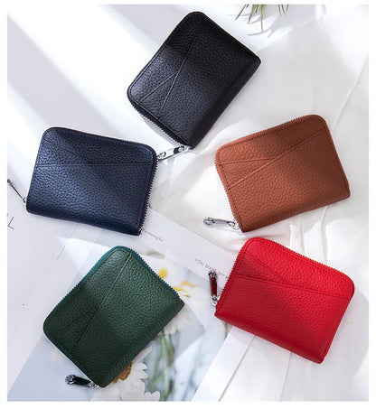 New Women Wallet Genuine Leather Card Holders Female Cowhide Wallets Fashion Small Portable Purses Cute Wallet Coin Bags Clutch