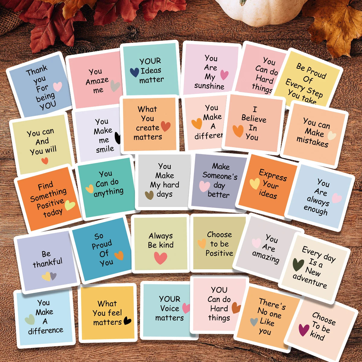 30pcs Motivational Cards with Inspirational Quotes,You Can Do Anything, Affirmation Cards for Him Her Mini Note Cards for Friend