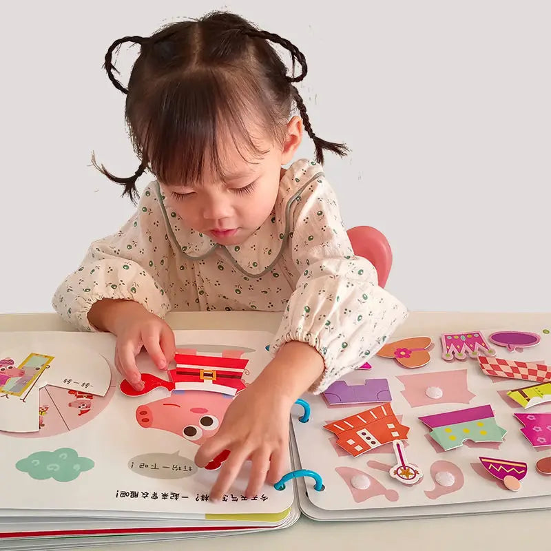 Montessori Baby Busy Book My First Quiet Book Paste Early Learning Education Toy Children Matching Game Toys for Kids 1 2 3 Year