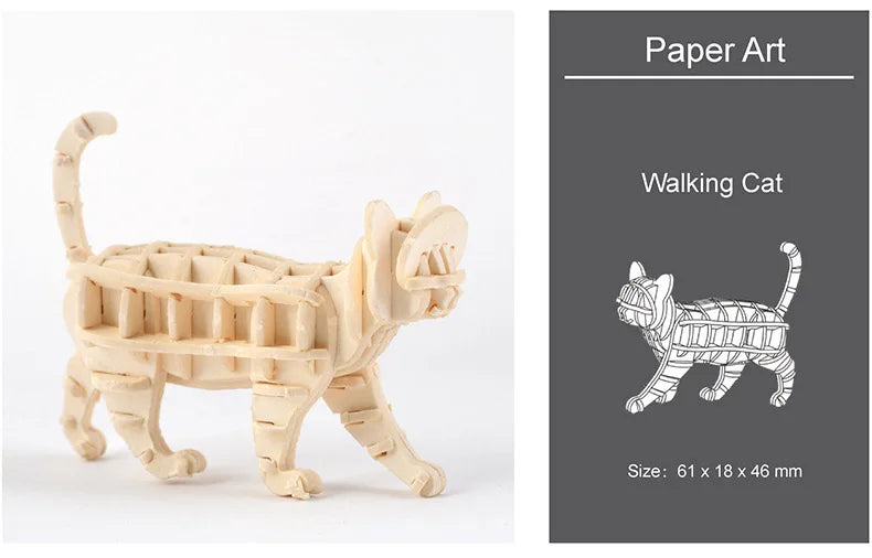 DIY Wooden Puzzle Model Animal Montessori Toys for Children Crafts Dachshund Skeleton Assembly Gifts Set for Kids Adults Teens