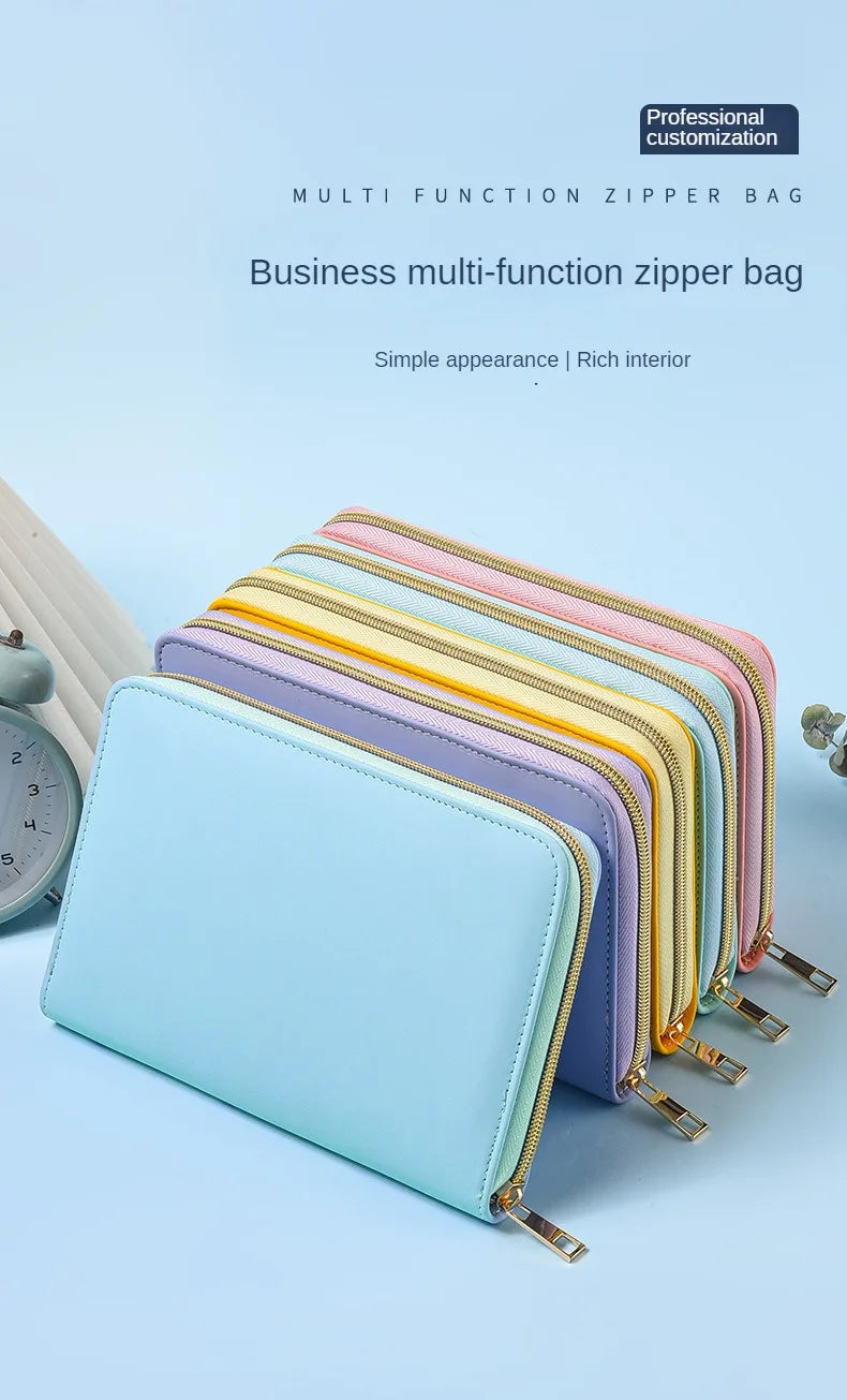 A5 Portable Zipper Notebook Cash Budget Envelope Wallet Envelopes Binder Note for Budgeting and Saving Money Only Cover