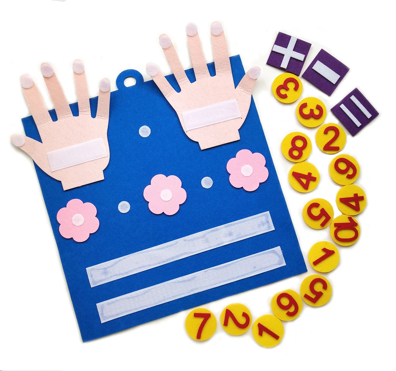 Montessori Tovddler Math Felt Board Finger Number Learning Counting Preschool Manipulatives Learning Educational Toy Travel Game