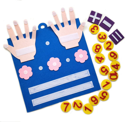 Montessori Tovddler Math Felt Board Finger Number Learning Counting Preschool Manipulatives Learning Educational Toy Travel Game