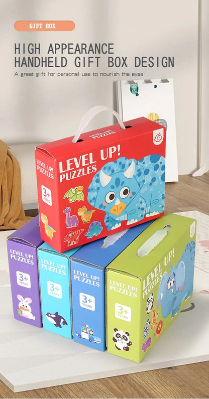 Lovely Wooden Cartoon Animal Jigsaw Puzzles Game Montessori Baby Puzzle Toy for Kindergarten Kid Early Learning Education