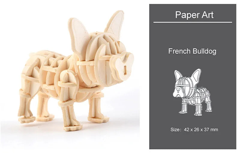 DIY Wooden Puzzle Model Animal Montessori Toys for Children Crafts Dachshund Skeleton Assembly Gifts Set for Kids Adults Teens