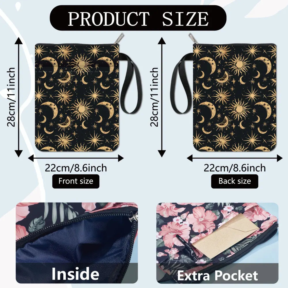 Flower Book Covers Butterfly Book Sleeve Book Protector for Paperbacks Washable Fabric Cloth Book Cover with Zipper and Extra