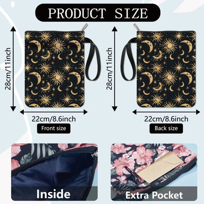 Flower Book Covers Butterfly Book Sleeve Book Protector for Paperbacks Washable Fabric Cloth Book Cover with Zipper and Extra