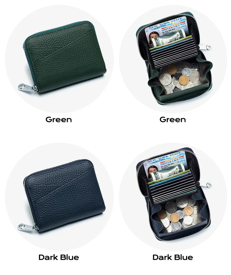 New Women Wallet Genuine Leather Card Holders Female Cowhide Wallets Fashion Small Portable Purses Cute Wallet Coin Bags Clutch