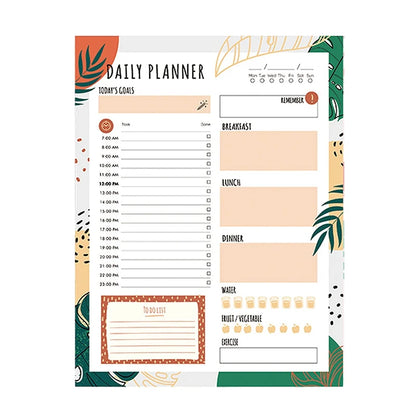 Magnetic Daily Planner Notepad 52 Sheets Tear-Off To-Do List Fridge Message Board Meal Planner Schedule Notebook for Home School