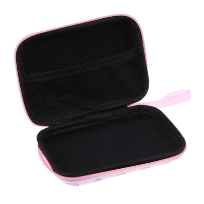 Cute Cartoon Heart Butterfly Pattern Headphone Data Cable Storage Bag Charger Power Bank Rectangular Box Zipper Bag Pocket Pouch