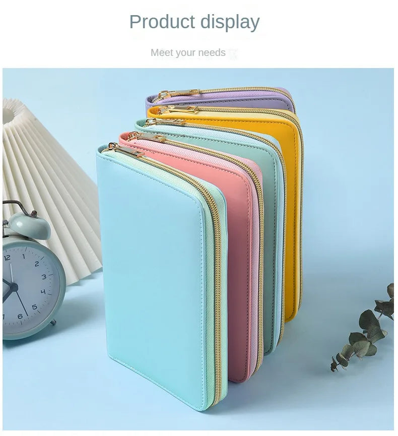 A5 Portable Zipper Notebook Cash Budget Envelope Wallet Envelopes Binder Note for Budgeting and Saving Money Only Cover