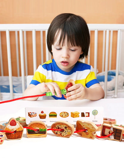 Baby Wooden Toys Threading Rope Games Matching Sorting Logic Thinking Fine Motor Montessori Educational Puzzle Toy Kid's Gifts