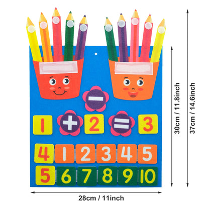 Montessori Tovddler Math Felt Board Finger Number Learning Counting Preschool Manipulatives Learning Educational Toy Travel Game