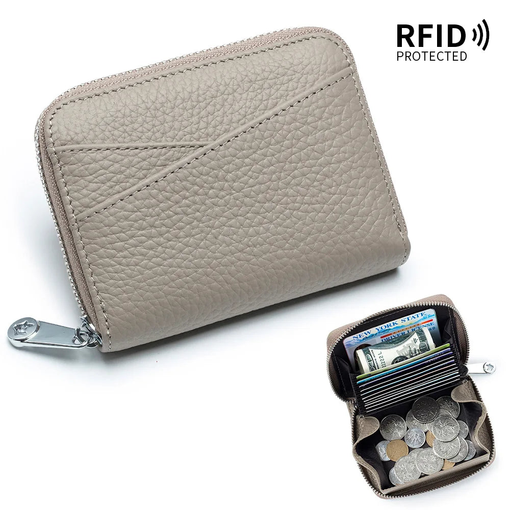 New Women Wallet Genuine Leather Card Holders Female Cowhide Wallets Fashion Small Portable Purses Cute Wallet Coin Bags Clutch
