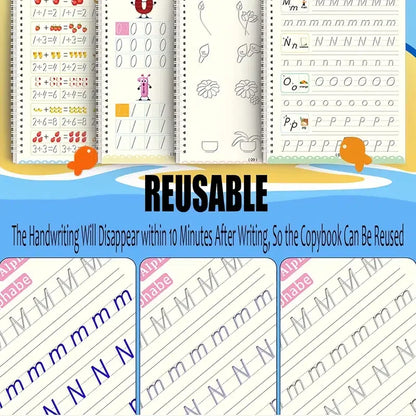 Copy Book Magic Practice Children's Book Reusable Free Wipe Children's Toys Writing Stickers English Copy Book Practice Parent