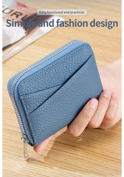 New Women Wallet Genuine Leather Card Holders Female Cowhide Wallets Fashion Small Portable Purses Cute Wallet Coin Bags Clutch