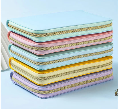 A5 Portable Zipper Notebook Cash Budget Envelope Wallet Envelopes Binder Note for Budgeting and Saving Money Only Cover