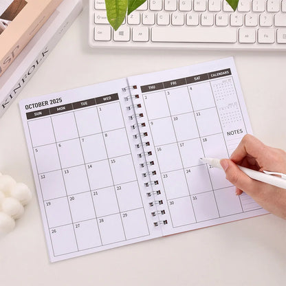 27 sheets 2025-2026 Monthly Planner Waterproof Cover Monthly Calendar Notebook Student Daily Schedules For School Office Home