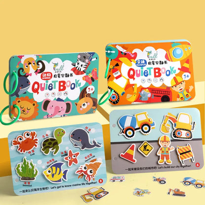 Montessori Baby Busy Book My First Quiet Book Paste Early Learning Education Toy Children Matching Game Toys for Kids 1 2 3 Year