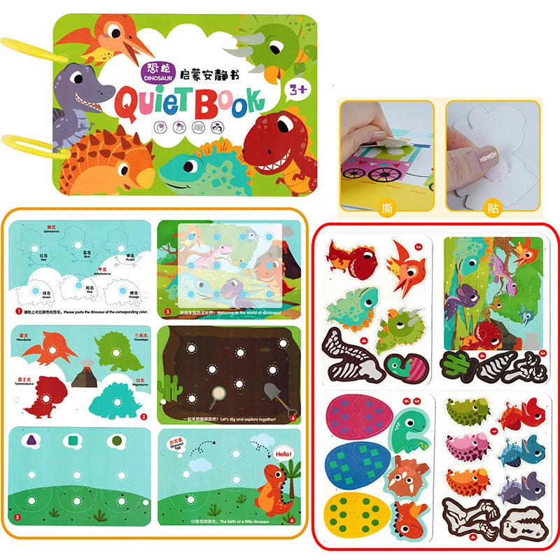 Montessori Baby Busy Book My First Quiet Book Paste Early Learning Education Toy Children Matching Game Toys for Kids 1 2 3 Year