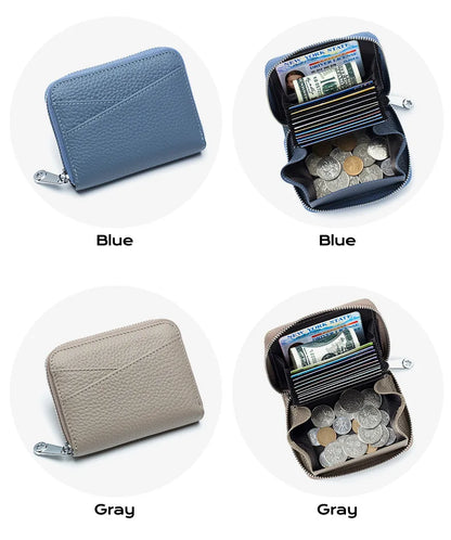 New Women Wallet Genuine Leather Card Holders Female Cowhide Wallets Fashion Small Portable Purses Cute Wallet Coin Bags Clutch