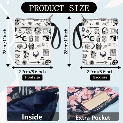 Flower Book Covers Butterfly Book Sleeve Book Protector for Paperbacks Washable Fabric Cloth Book Cover with Zipper and Extra