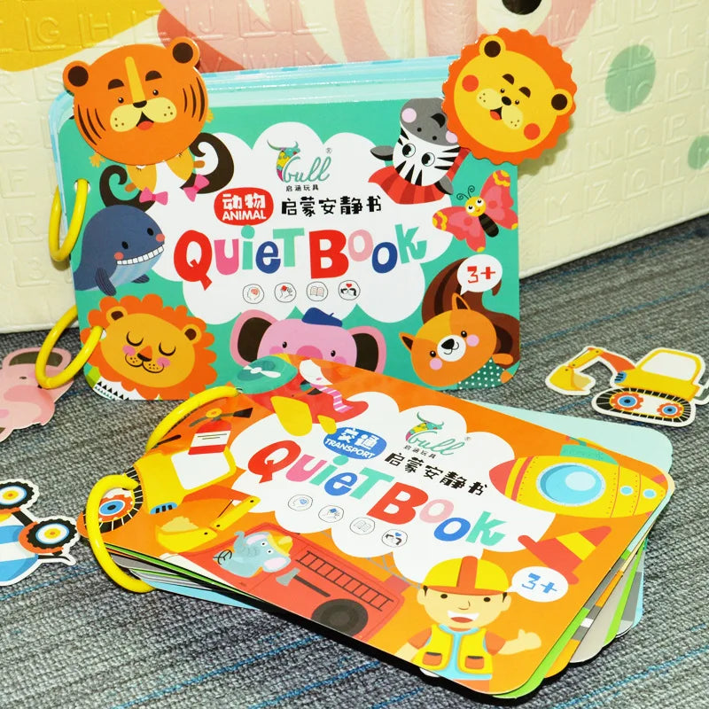 Montessori Baby Busy Book My First Quiet Book Paste Early Learning Education Toy Children Matching Game Toys for Kids 1 2 3 Year