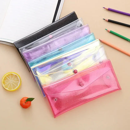 Transparent Laser Cosmetic Bag Makeup Case TPU Pencil Bag Pouch Cute Glitter Pencil Laser Pen Case School Bags for Girl Portable