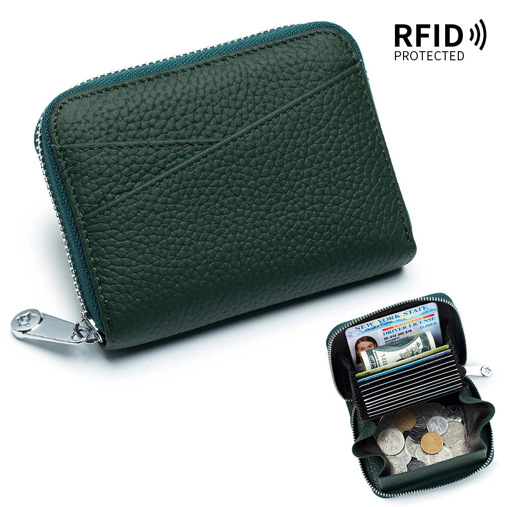 New Women Wallet Genuine Leather Card Holders Female Cowhide Wallets Fashion Small Portable Purses Cute Wallet Coin Bags Clutch