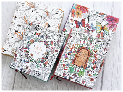 Hardcover Thick Notebook Coloring Illustrated 148 Sheets Coloring Illustrated  Beautiful Butterfly Diary Student Notepad ﻿