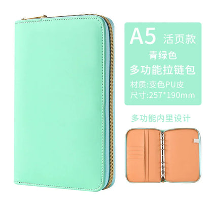 A5 Portable Zipper Notebook Cash Budget Envelope Wallet Envelopes Binder Note for Budgeting and Saving Money Only Cover