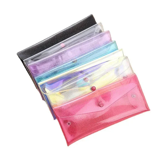 Transparent Laser Cosmetic Bag Makeup Case TPU Pencil Bag Pouch Cute Glitter Pencil Laser Pen Case School Bags for Girl Portable