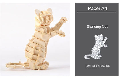 DIY Wooden Puzzle Model Animal Montessori Toys for Children Crafts Dachshund Skeleton Assembly Gifts Set for Kids Adults Teens